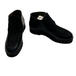 LL Bean Ankle Leather Boots with Zipper Black Size 6.5